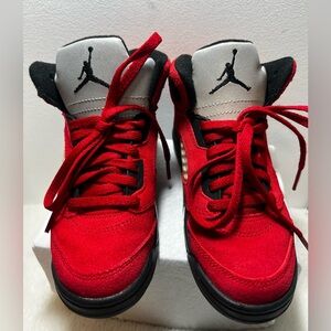 Jordan retro 5  Kids' Red and Black High-Top Sneakers